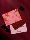 Blossom Notes thank-you cards in deep red with flame flowers