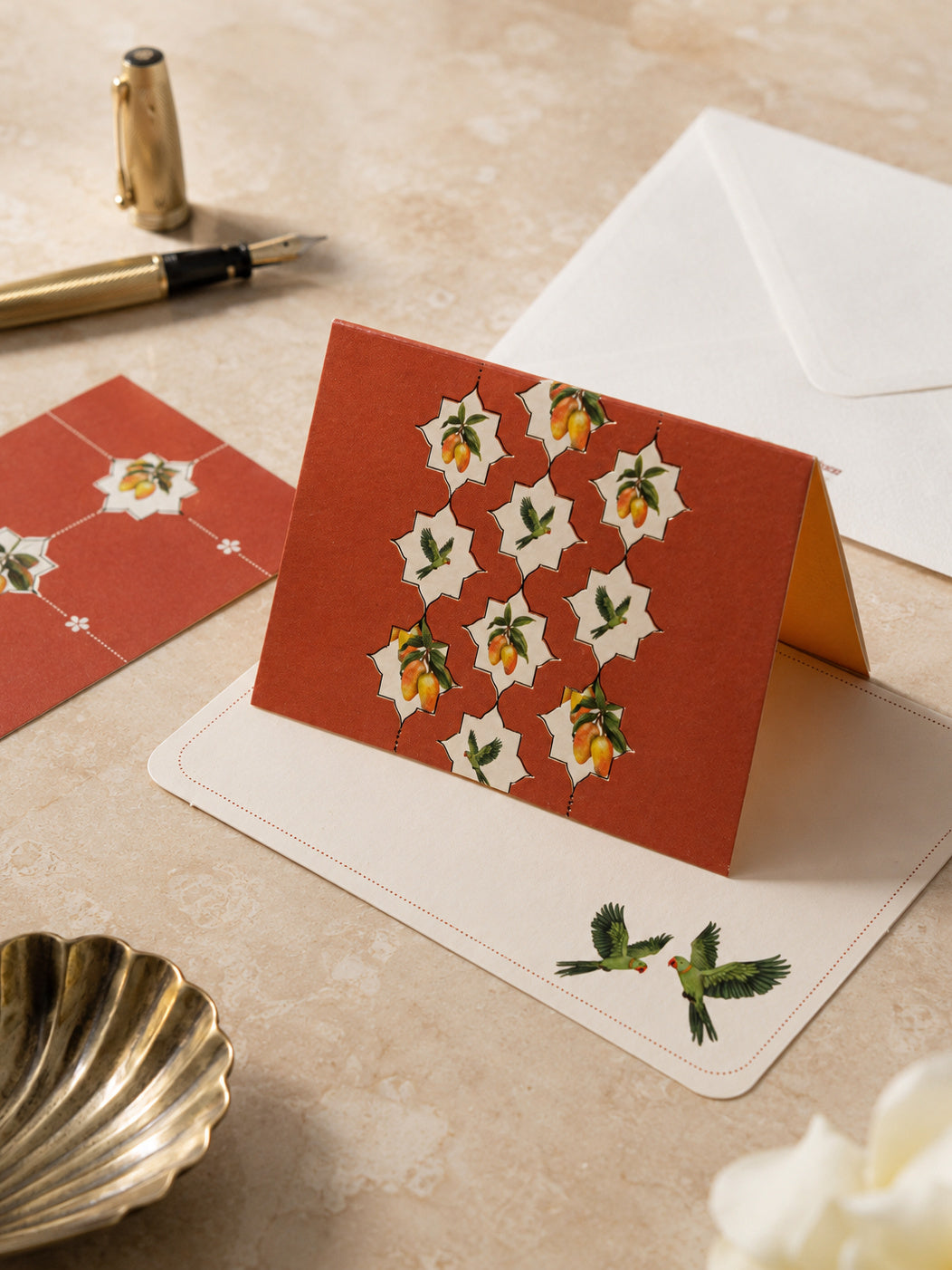 Mango Tales fold cards — studio concept