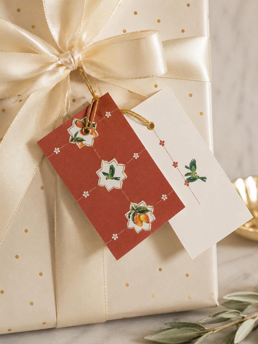 Mango Tales gift tags — studio concept