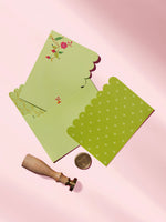Summer Bloom thank-you cards with scalloped envelopes